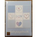 Babyalbum blau mit Herzen Vorderseite