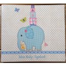 Babyalbum mit blauem Elefant Vorderseite