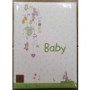 Babyalbum creme grün Babyspielzeug Vorderseite