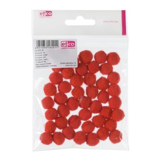 Pompons, rot, 15 mm, 45 Stk.