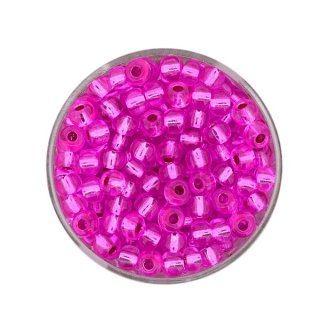 Rocailles Silbereinzug, fuchsia, 4,5 mm, 17 g