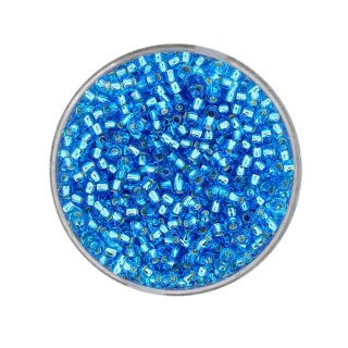 Rocailles Silbereinzug, blau, 2,6 mm, 17 g