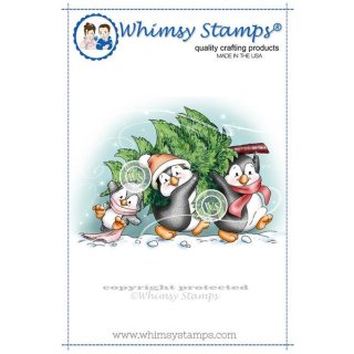 Stempel "Penguins Carry the Tree" Whimsy Stamps