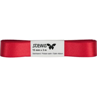 Satinband 15 mm, rot, 3 m