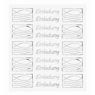 Sticker "Einladung Fisch III" silber