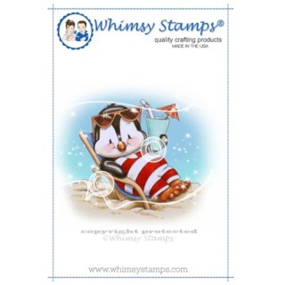 Stempel "Penguin Beach Chair" Whimsy Stamps