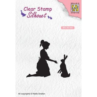 Stempel "Silhouette - Mädchen mit Hase" Nellies Choice