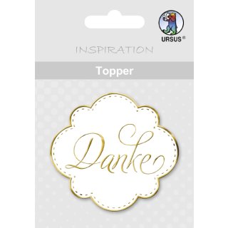 Topper "Danke" gold, 8 Stück