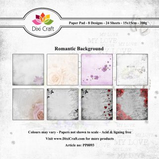 Paper Pad "Romantic Background" (24 Blatt) 15cm / 6"