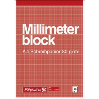 Millimeterpapier, A4, 20 Blatt