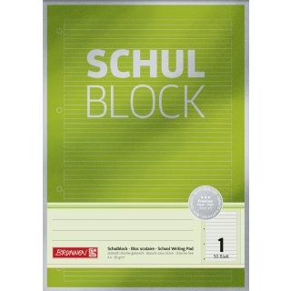 Schulblock "Premium" A4 Lin1, 50 Blatt