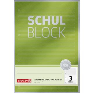 Schulblock "Premium" A4 Lin3, 50 Blatt