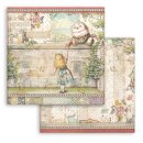 Scrapbookingpapier Set "Alice Through the Looking Glass" 8 x 8" Stamperia (10 Blatt)