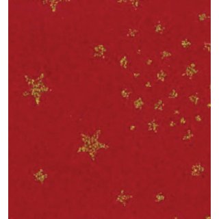 Bastelfilz "Glitter Sterne" 30 x 40 cm, 1 mm Rot