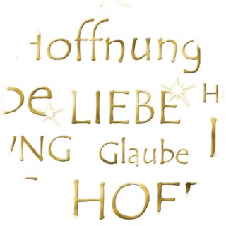 Designkarton "Liebe, Glaube, Hoffnung" gold, 5 Blatt