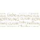 Designkarton "Liebe, Glaube, Hoffnung" gold, 5 Blatt