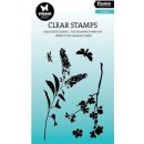 Stempel mit Blumen und Schmetterlingen