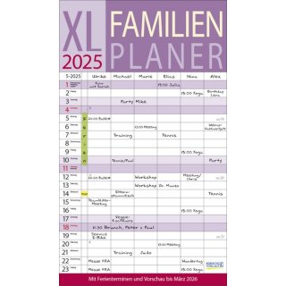 XL Familienplaner 2025 Deckblatt