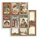 Scrapbookingpapier mit klassischen Weihnachtsmotiven als...