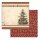 Scrapbookingpapier 20 x 20 cm mit klassischen Weihnachtsmotiven beige rot