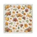 Scrapbookingpapier 20 x 20 cm Blumen in gelb und braun...