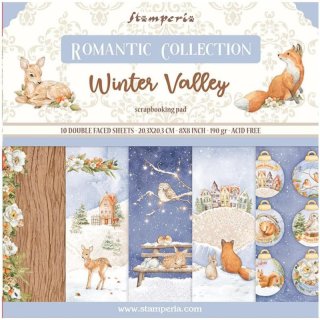 Scrapbookingpapier Set 20 x 20 cm mit schönen Wintermotiven Deckblatt