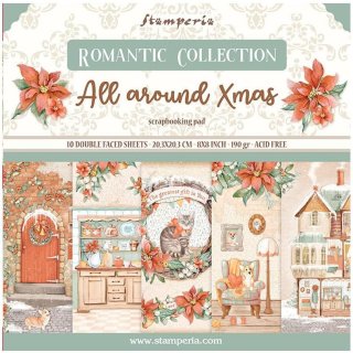 Scrapbookingpapier Set 20 x 20 cm mit schönen Weihnachtsmotiven Deckblatt